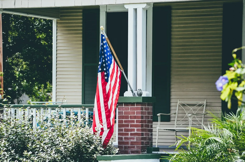 ginia Disabled Veteran Property Tax Exemption american flag outside of house